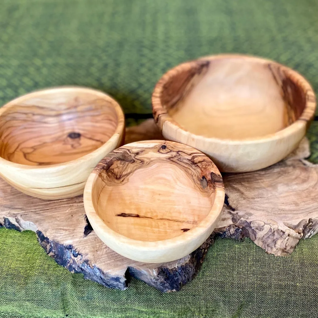 Wooden Round Mezze Dishes -3 Piece Set from Palestine