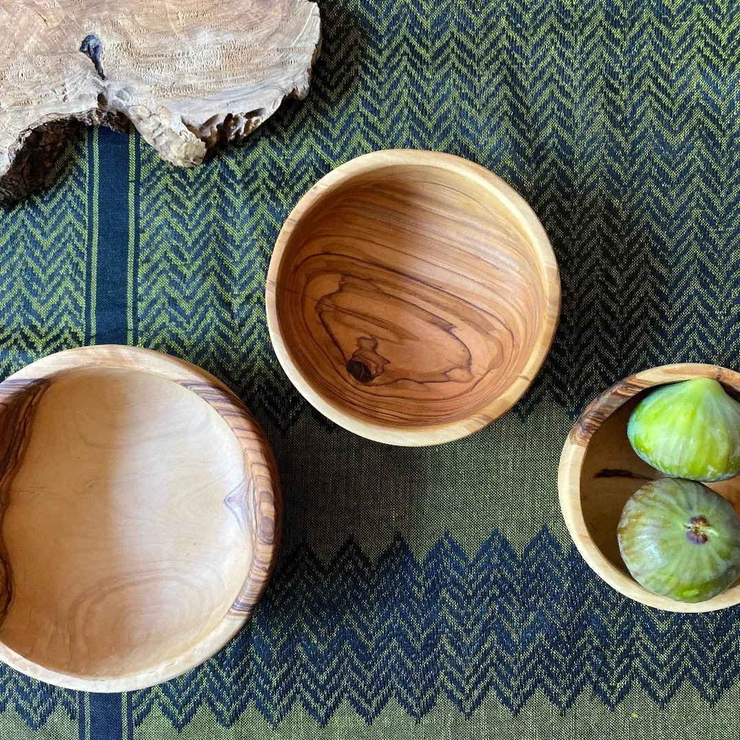 Wooden Round Mezze Dishes -3 Piece Set from Palestine