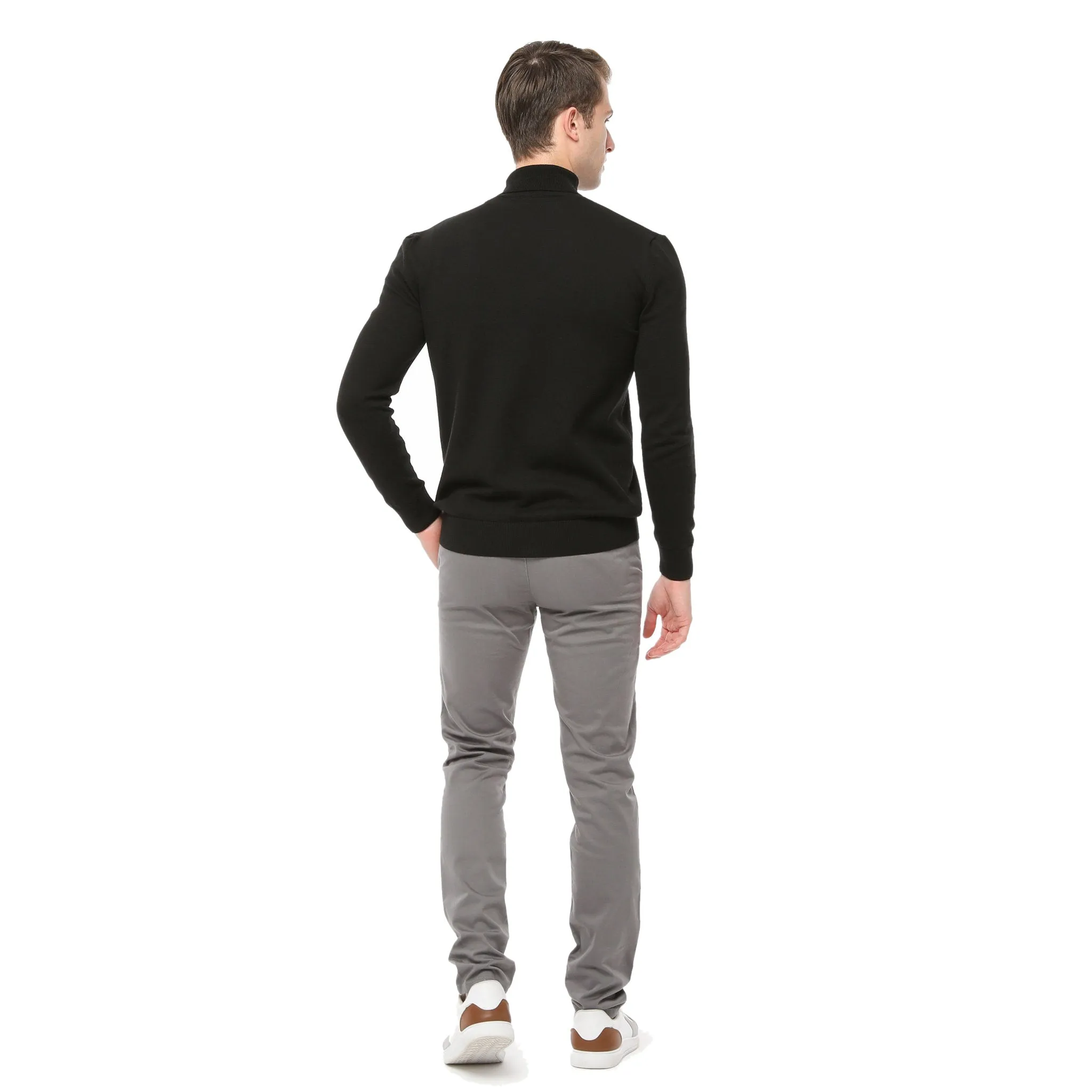 Xact Mens Roll Neck Jumper - 100% Cotton - Long Sleeved