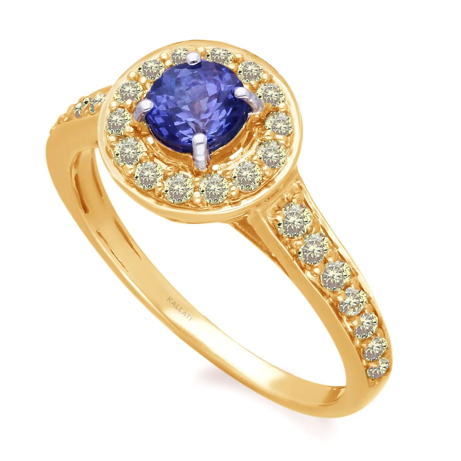 Yellow Gold Tanzanite & Fancy Diamond Renaissance Ring