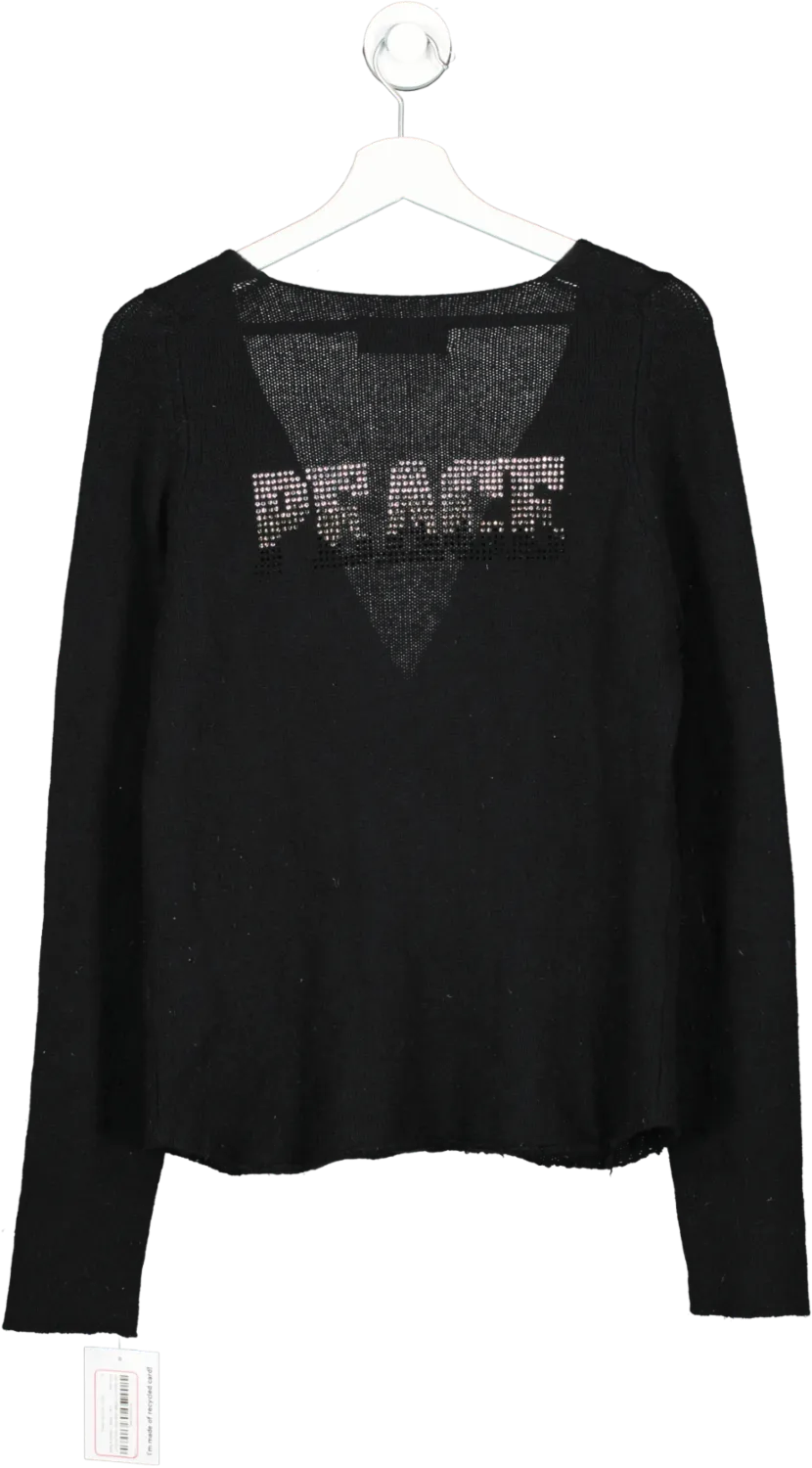 Zadig & Voltaire Black Peace Cashmere Jumper UK L