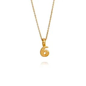 Zoe Lucky Number 6 Gold Necklace